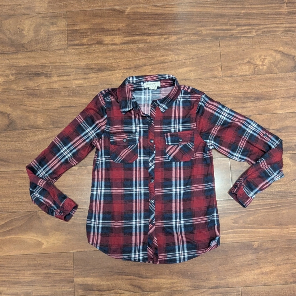 Passport Red and Black Plaid Girl Shirt